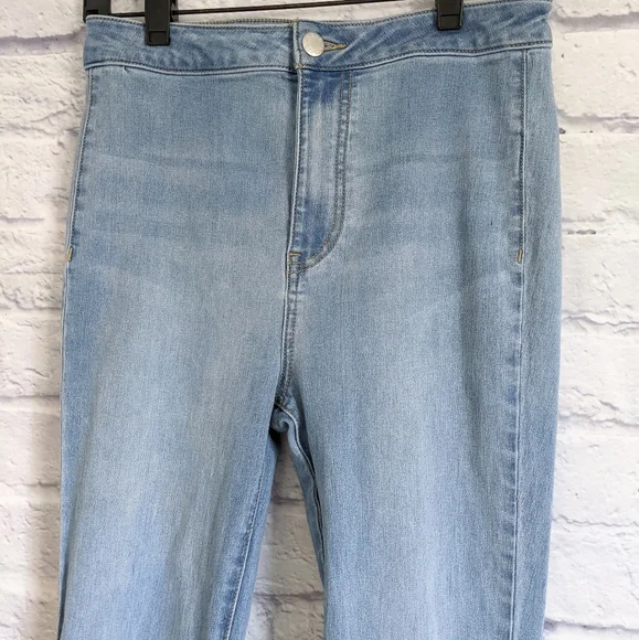 Free People Float On Super Flare Jeans 27 Bermondsey Blue Denim Boho - Picture 5 of 9